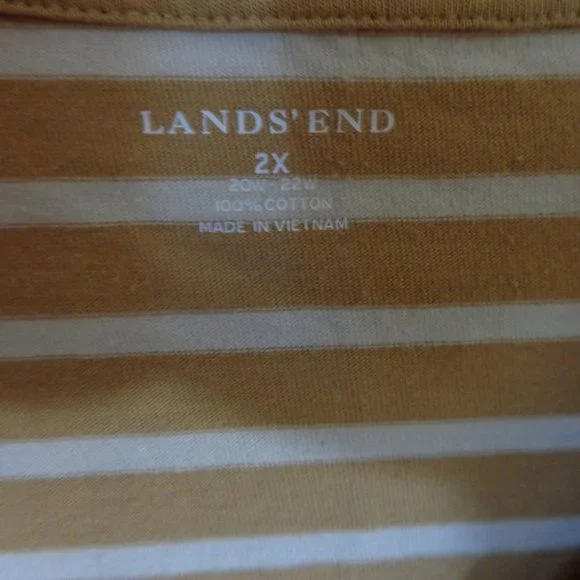 LANDS' END WOMEN'S SHIRT SZ 2X BROWN STRIPED - Picture 4 of 5